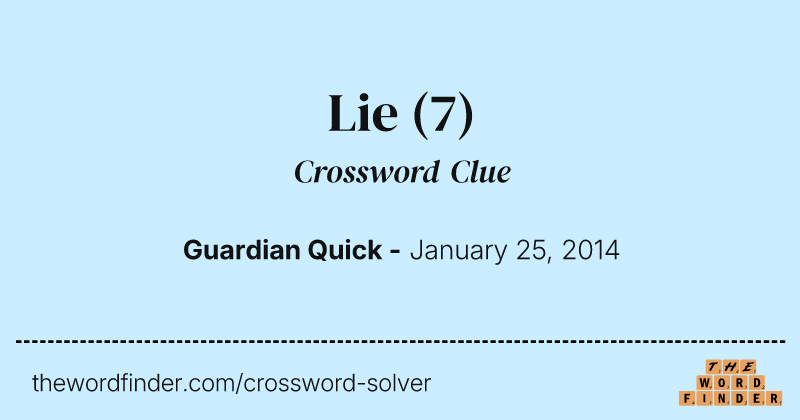 Lie crossword clue image