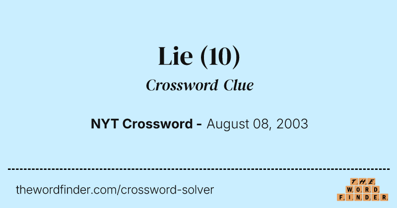 Lie crossword clue image