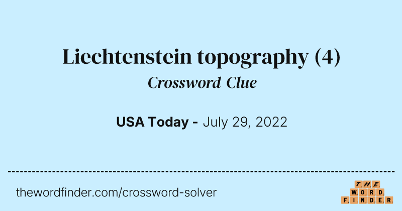 Liechtenstein topography crossword clue image