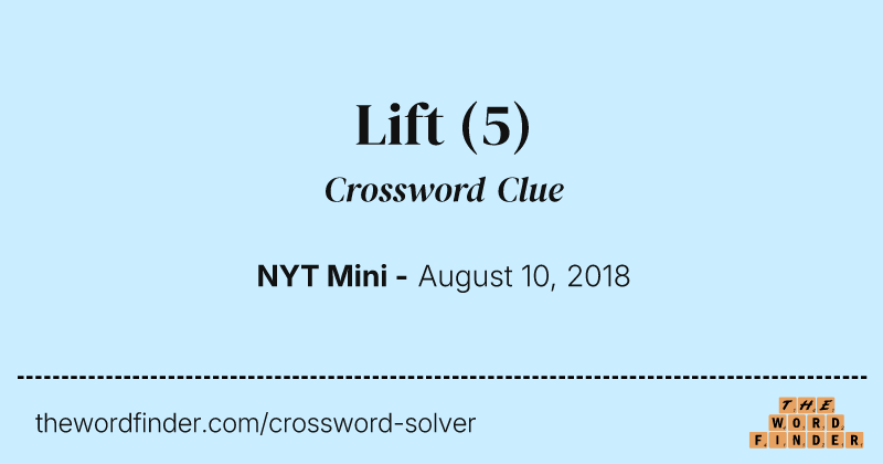Lift crossword clue image