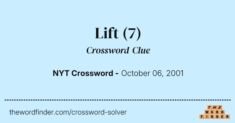 Lift crossword clue image