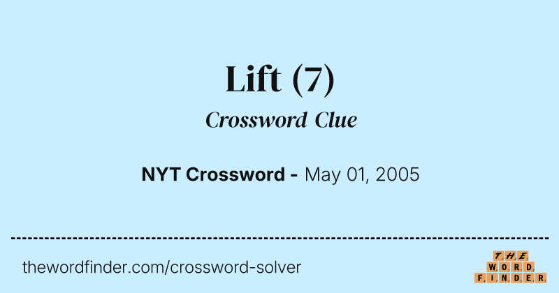 Lift crossword clue image