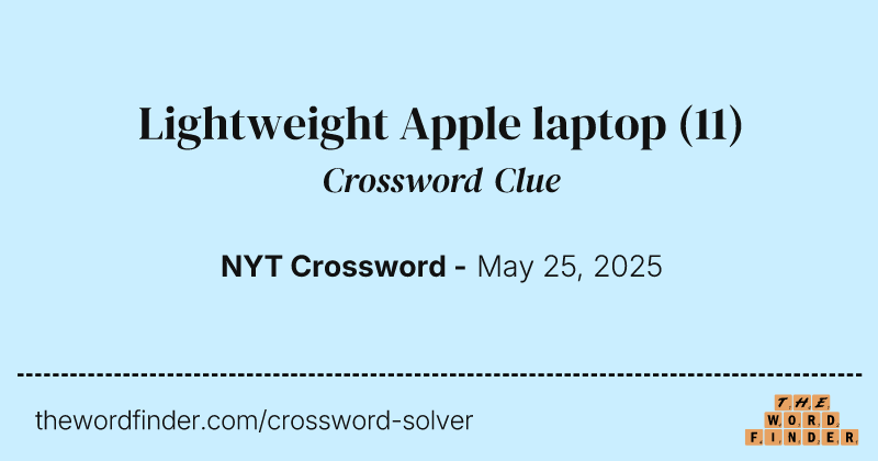 Lightweight Apple laptop crossword clue image