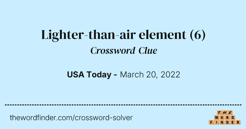 Lighter-than-air element crossword clue image