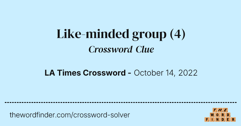 Like-minded group crossword clue image