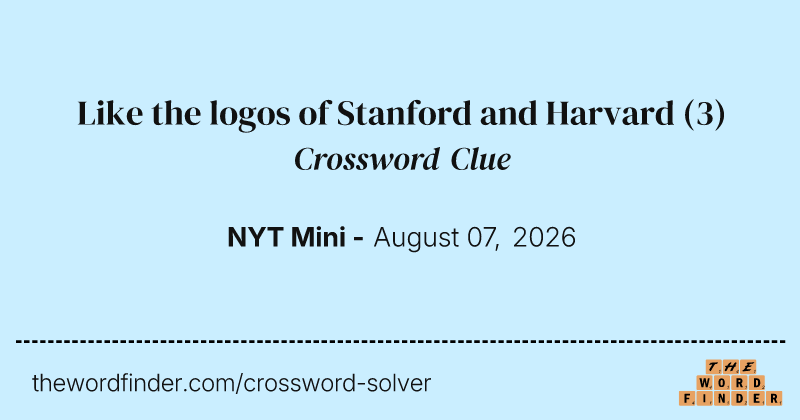 Like the logos of Stanford and Harvard crossword clue image