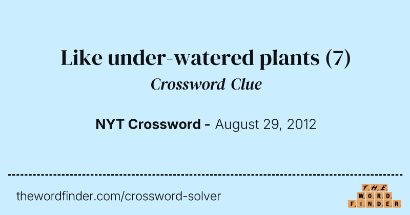 Like under-watered plants crossword clue image