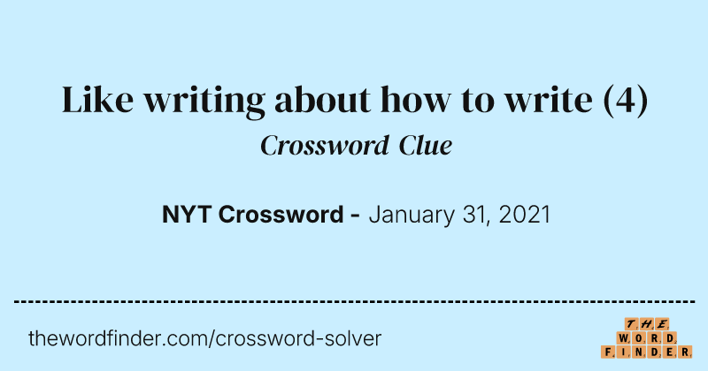 Like writing about how to write crossword clue image