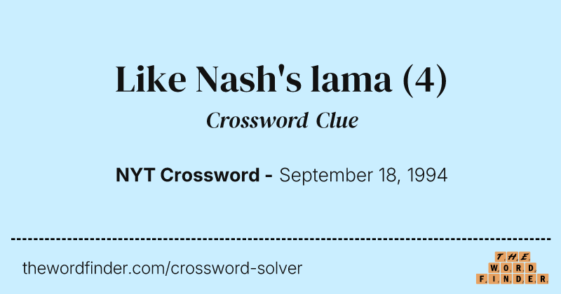 Like Nash's lama crossword clue image