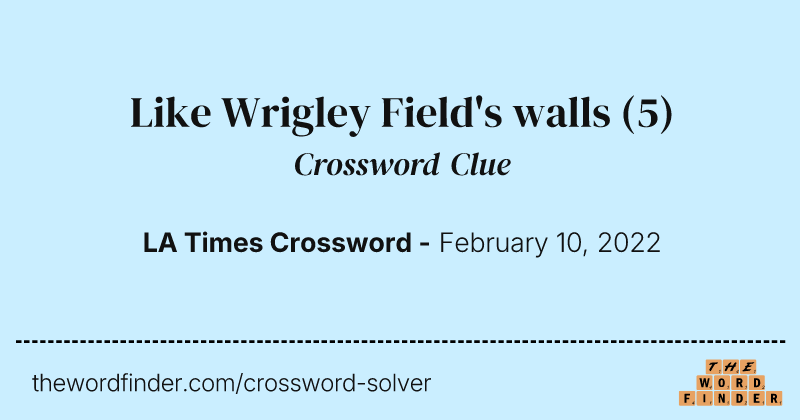 Like Wrigley Field's walls crossword clue image