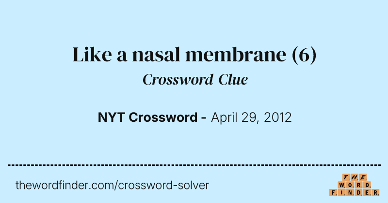 Like a nasal membrane crossword clue image