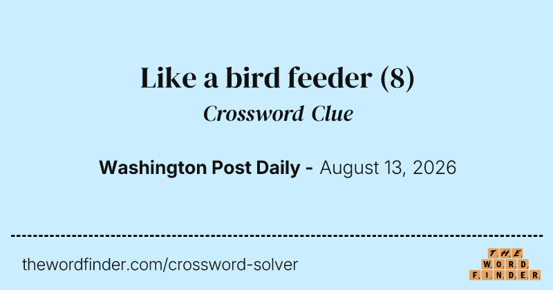 Like a bird feeder crossword clue image