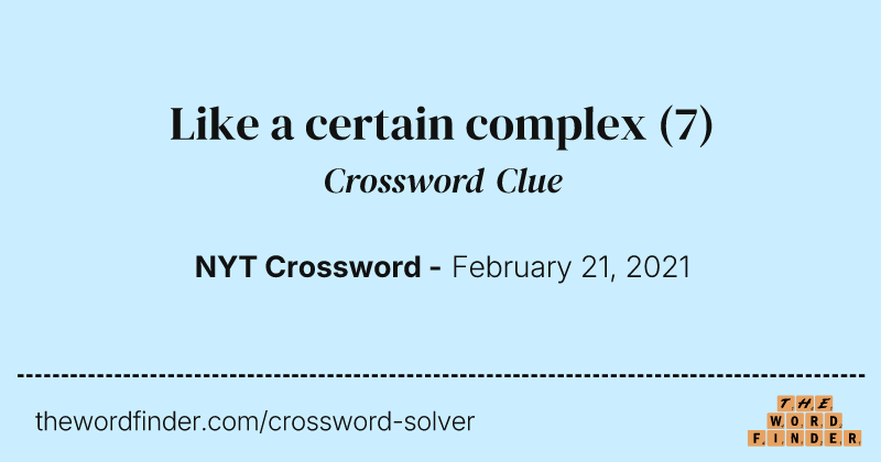 Like a certain complex crossword clue image