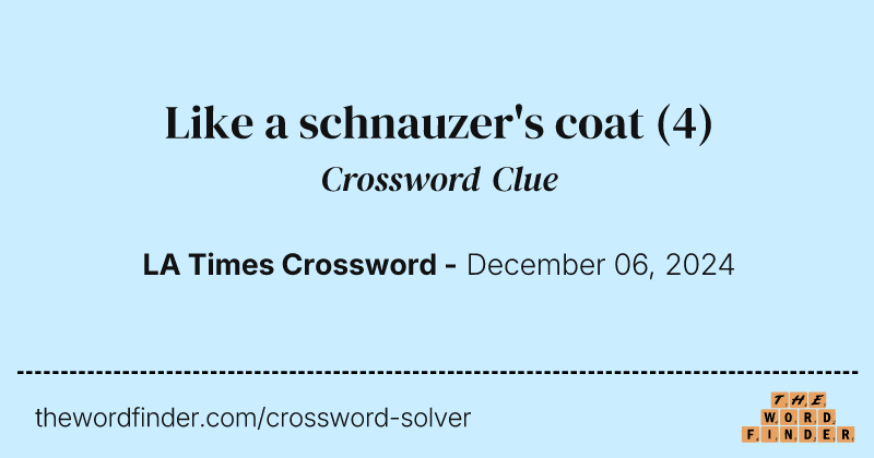 Like a schnauzer's coat crossword clue image