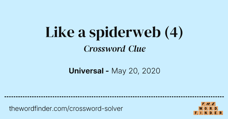 Like a spiderweb crossword clue image