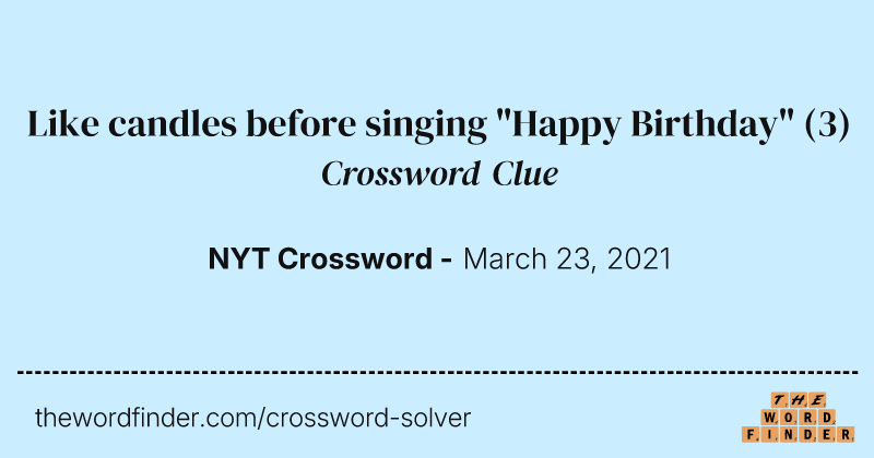 Like candles before singing "Happy Birthday" crossword clue image