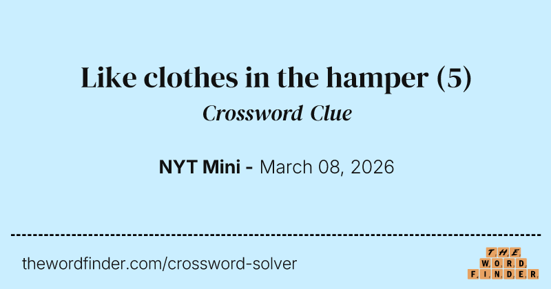 Like clothes in the hamper crossword clue image