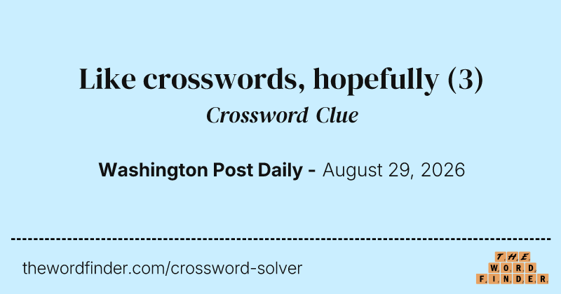 Like crosswords, hopefully crossword clue image