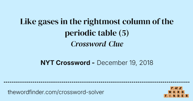 Like gases in the rightmost column of the periodic table crossword clue image