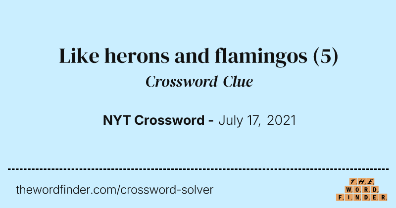 Like herons and flamingos crossword clue image