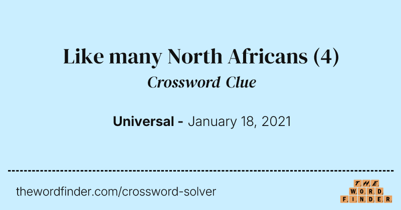Like many North Africans crossword clue image