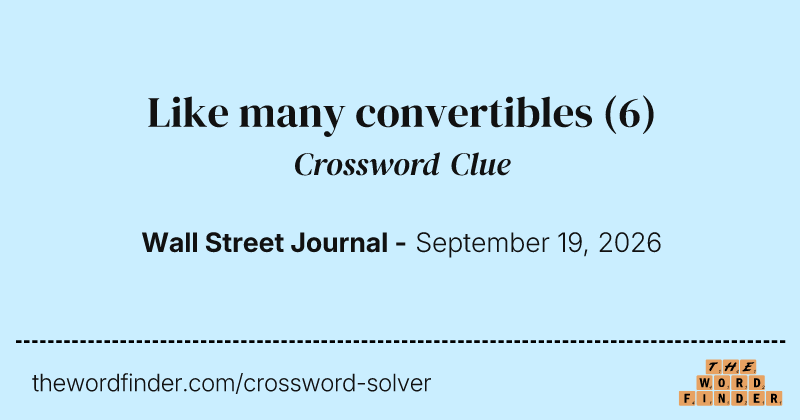 Like many convertibles crossword clue image