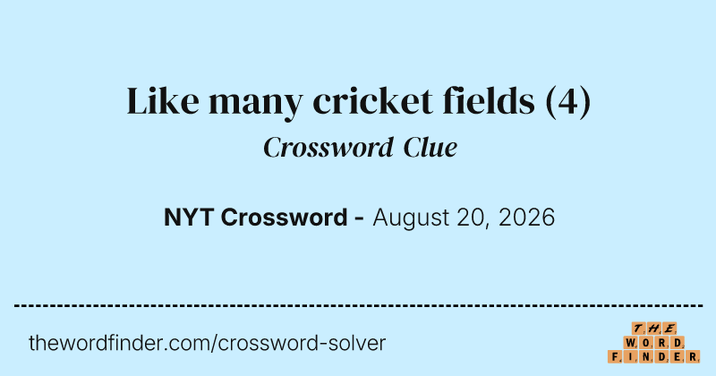 Like many cricket fields crossword clue image