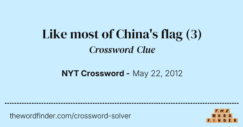Like most of China's flag crossword clue image