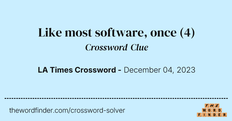 Like most software, once crossword clue image