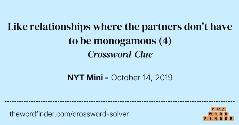Like relationships where the partners don't have to be monogamous crossword clue image