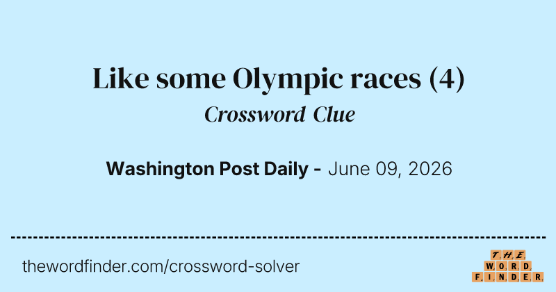 Like some Olympic races crossword clue image