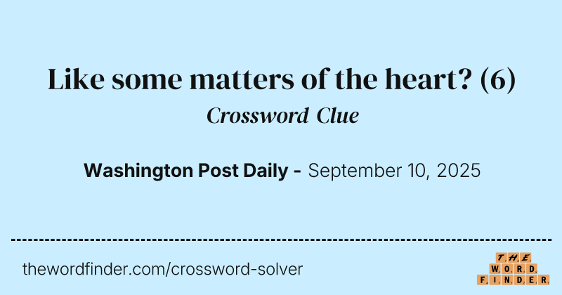 Like some matters of the heart? crossword clue image