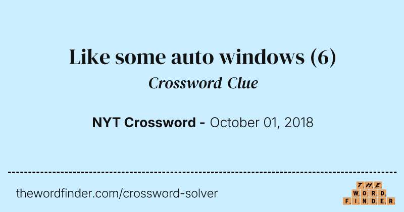 Like some auto windows crossword clue image
