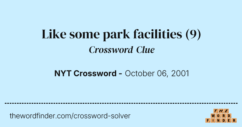 Like some park facilities crossword clue image