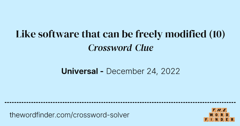 Like software that can be freely modified crossword clue image