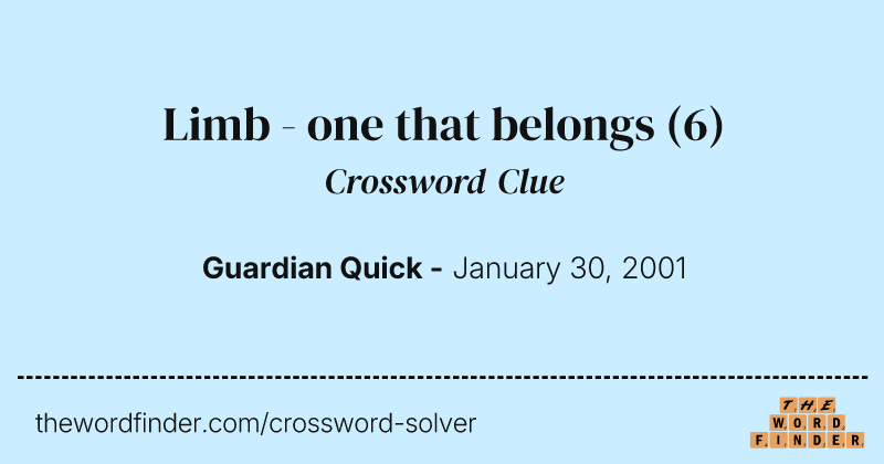 Limb - one that belongs crossword clue image