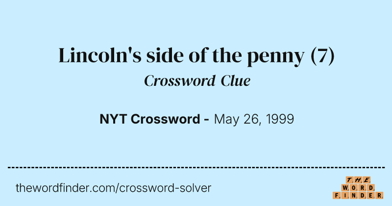 Lincoln's side of the penny crossword clue image