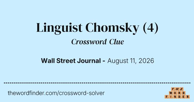 Linguist Chomsky crossword clue image