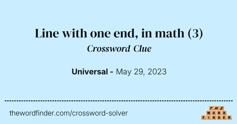 Line with one end, in math crossword clue image
