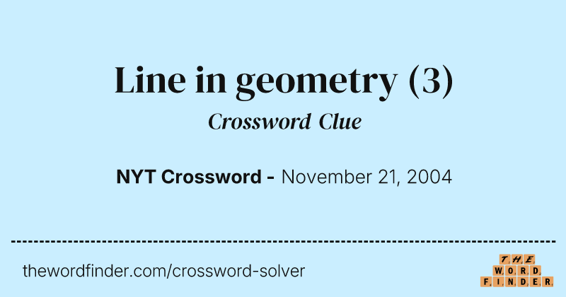 Line in geometry crossword clue image