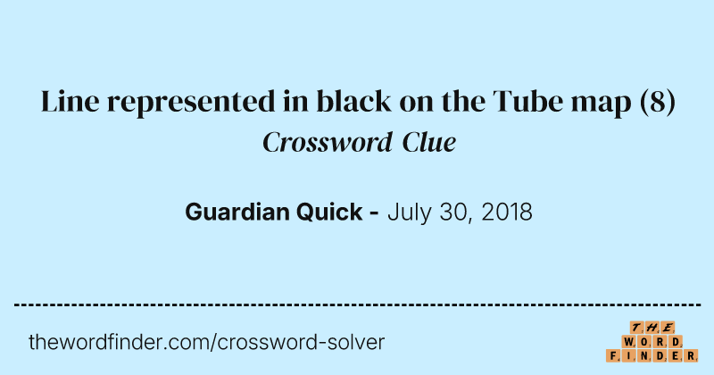 Line represented in black on the Tube map crossword clue image