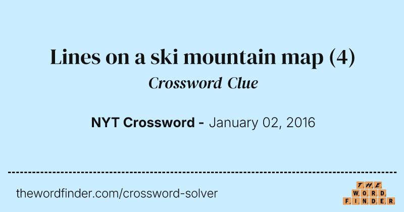 Lines on a ski mountain map crossword clue image