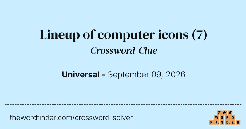 Lineup of computer icons crossword clue image