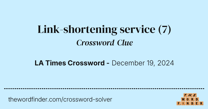 Link-shortening service crossword clue image