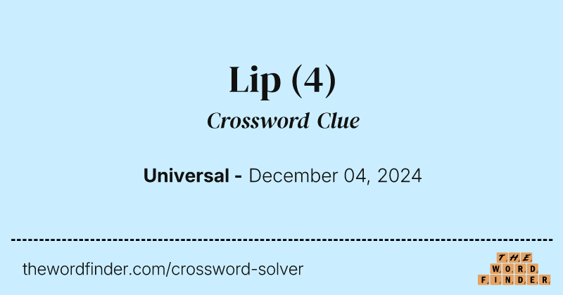 Lip crossword clue image