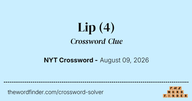 Lip crossword clue image