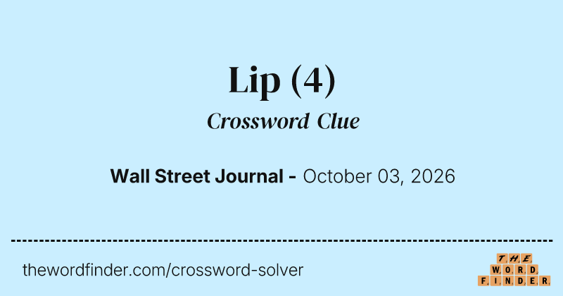 Lip crossword clue image