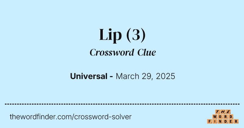 Lip crossword clue image