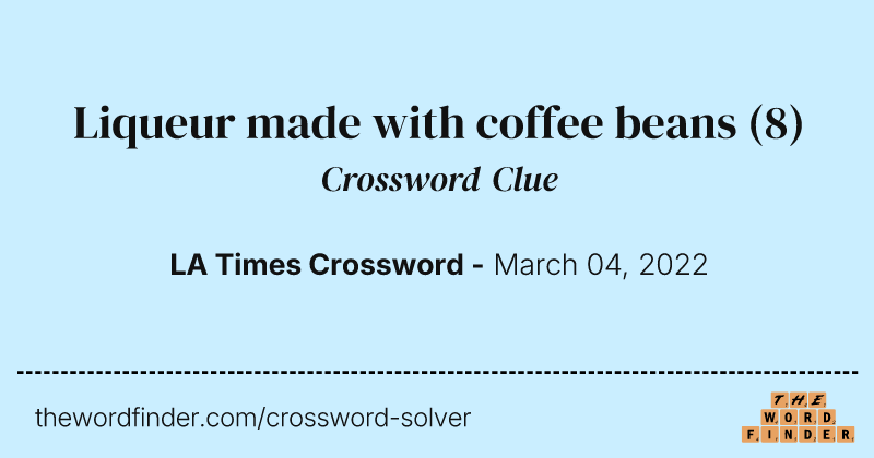 Liqueur made with coffee beans crossword clue image