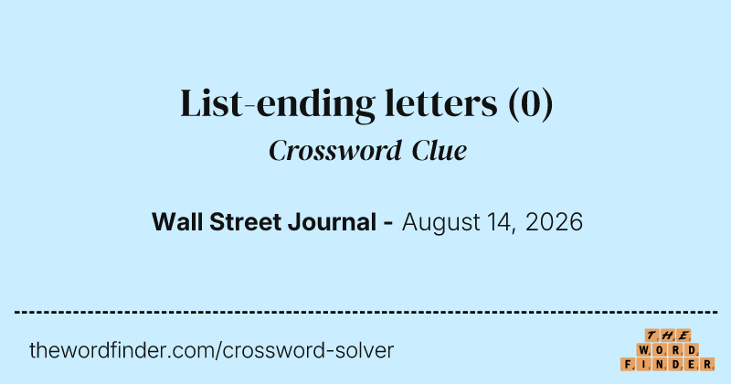 List-ending letters crossword clue image